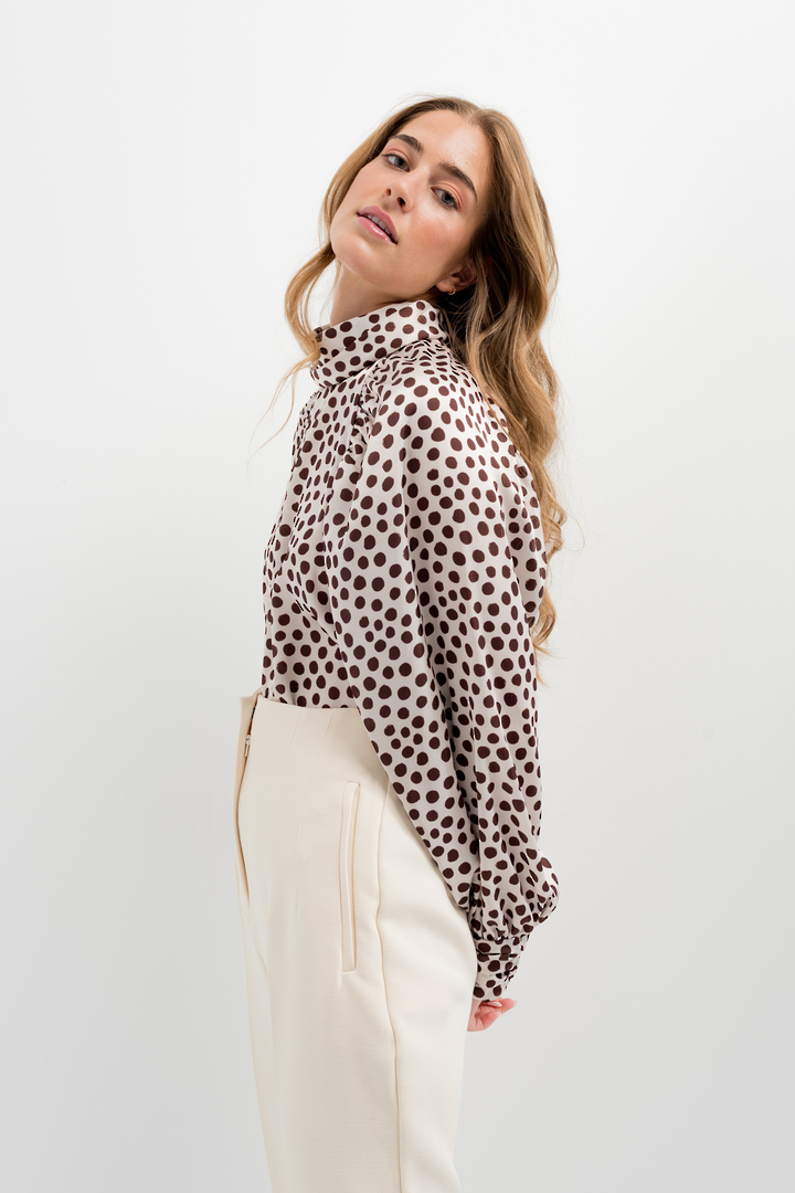 Ivy Spotted Blouse Chocolate (size 12-14) image 1